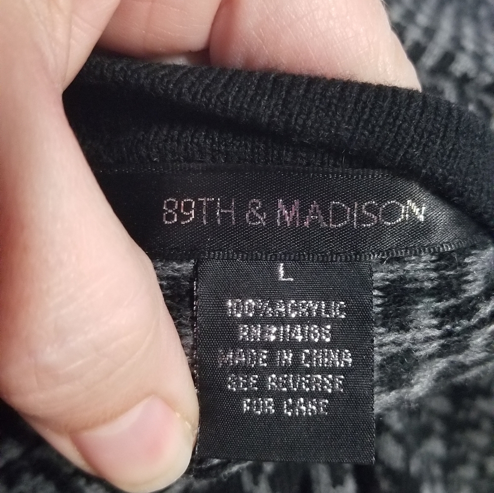 89th & Madison Houndstooth Patterned Sweater With… - image 4